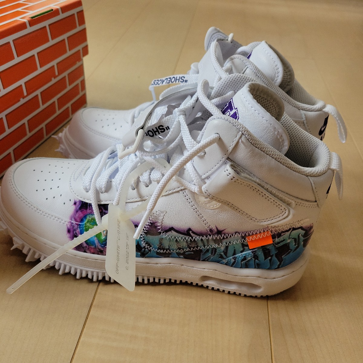 ☆未使用NIKE OFF WHITE AIR FORCE1 MID SP LTHR DR0500 100(26.5cm 