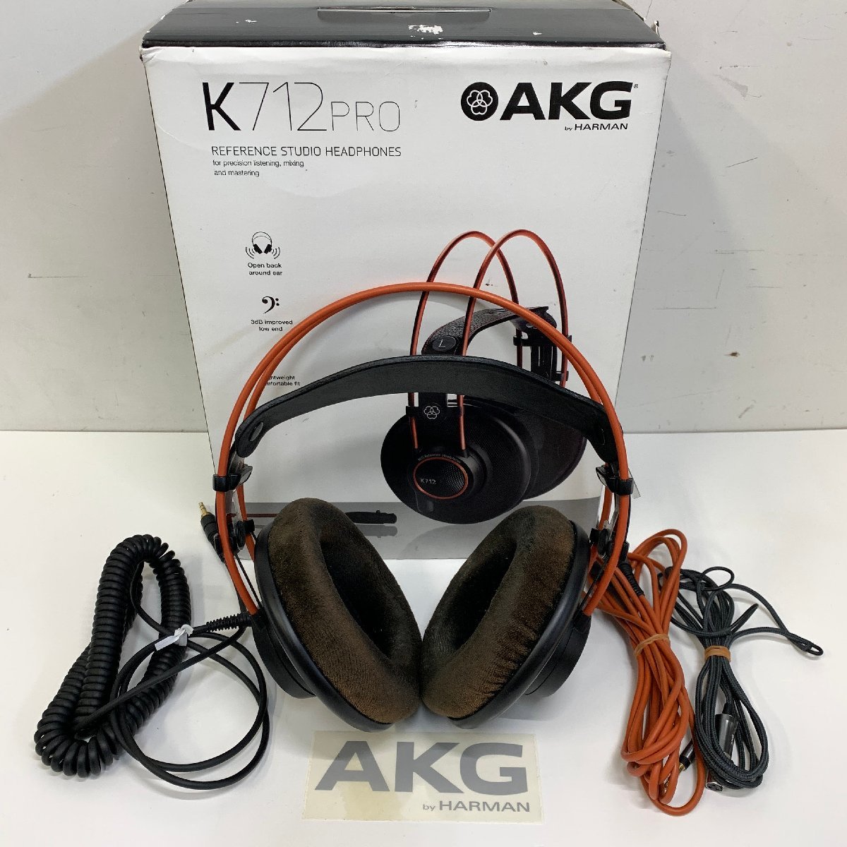AKG K712 PRO＜動作確認済み＞※パーツ破損あり 元箱付き リファレンススタジオヘッドホン オーバーイヤー 開放型 □