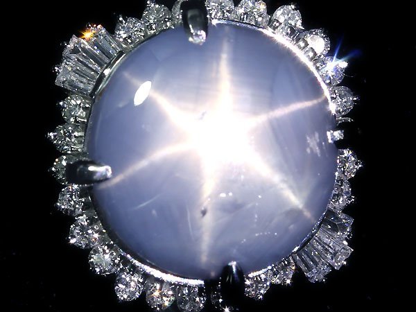 UL9596SS【1円～】新品【RK宝石】上質非加熱スターサファイア 特大13.46ct!! 極上ダイヤモンド 総計0.59ct Pt900 高級リング ダイヤ