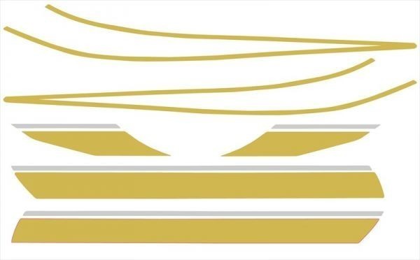 【新品即決】ゼファー４００　タイガーカラー　ゴールド/シルバー　ラインステッカー(品番ST025)