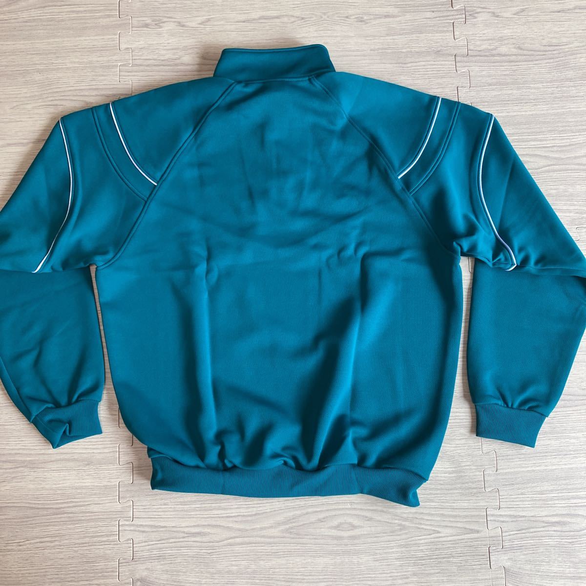 新品未使用品★長袖 ジャージ 2XOサイズasics緑　白ライン　体操着　体操服　運動着　ジャージ　トレーニング　スポーツ　コスプレ　衣装_8