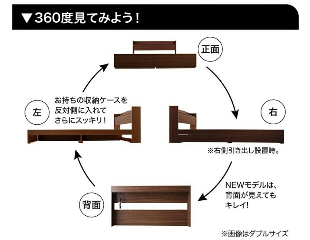 アウトレット品】ブラックゾーンマットレス付きダブル・Newデザイン2杯 