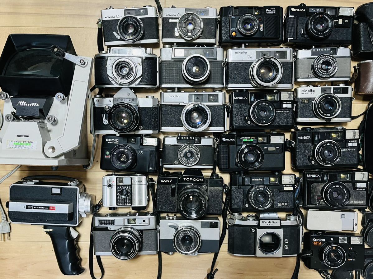 計27点 大量出品 レンジファインダーカメラ コンパクトフィルムカメラ まとめ売り OLYMPUS PEN Praktica fx2 HI MATIC等