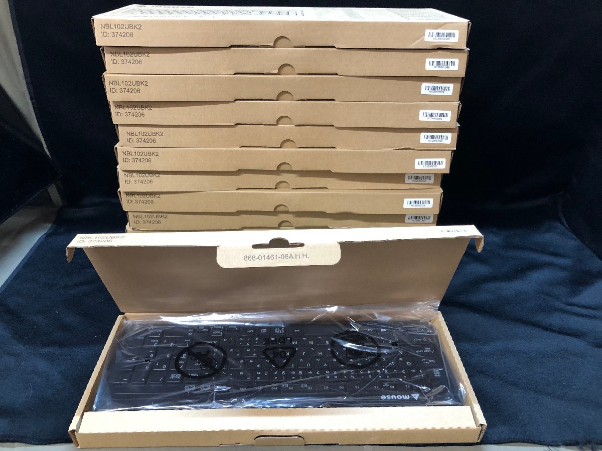 23A142 送料無料 mouse 標準 102 USBキーボード NBL102UBK PC キーボード 14点 まとめて 未使用品 保管品