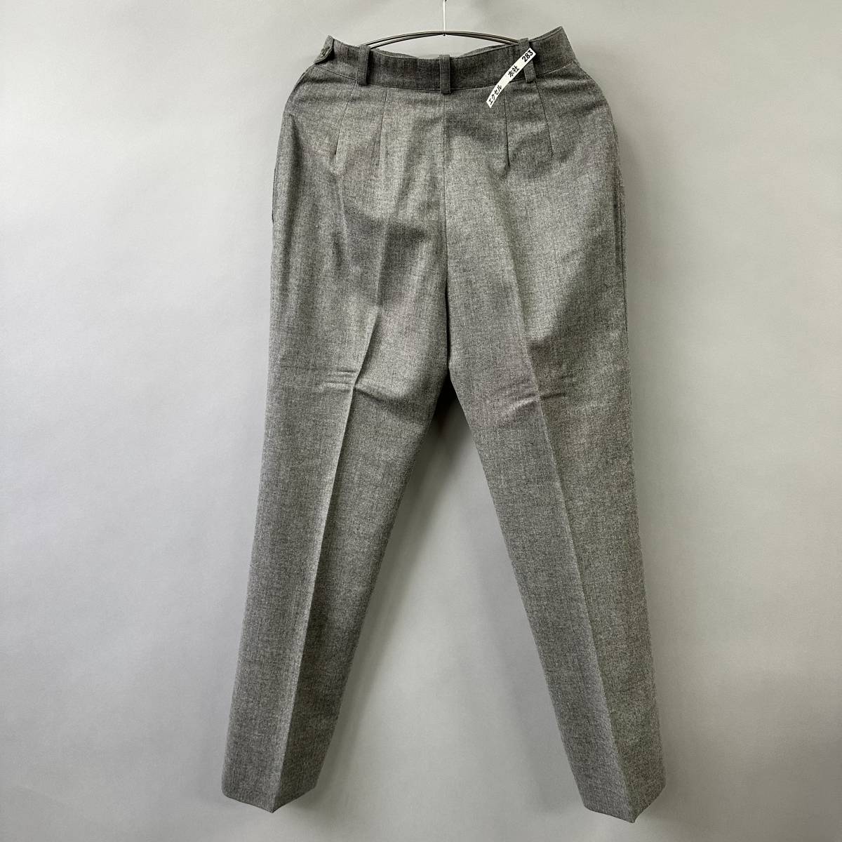 美品 エルメス HERMES スラックス パンツ ウール*カシミヤ 38 グレー