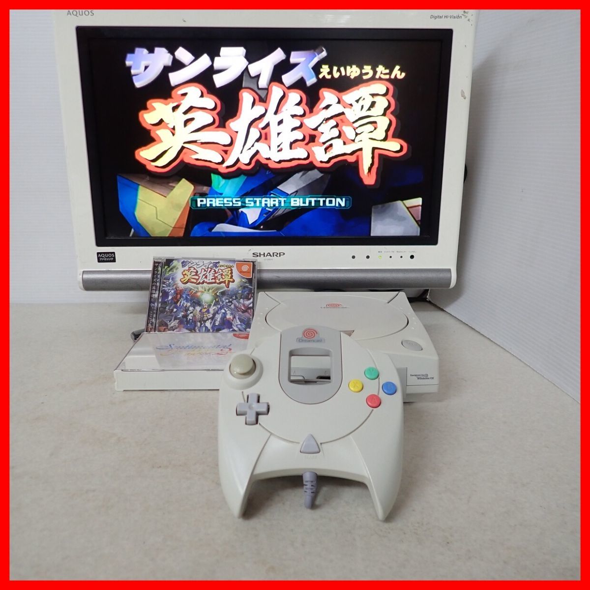 動作品 DC ドリームキャスト 本体 HKT-3000+ サンライズ英雄譚 等 ソフト2本 まとめてセット ドリキャス Dreamcast SEGA セガ【20