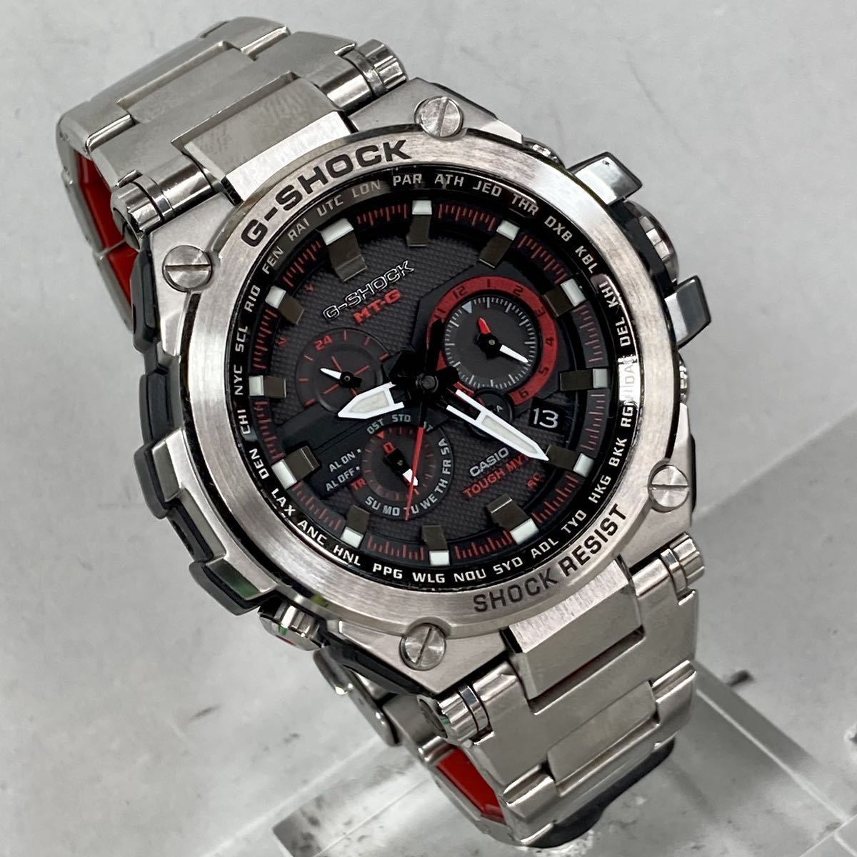極美品 G-SHOCK MTG-S1000D-1A4JF MT-G タフソーラー 電波受信 電波