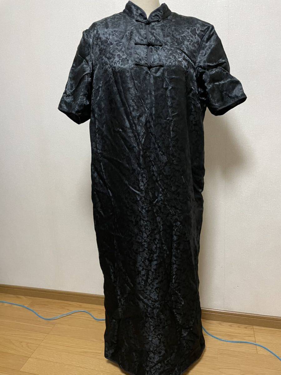 大きいサイズブラックチャイナドレス