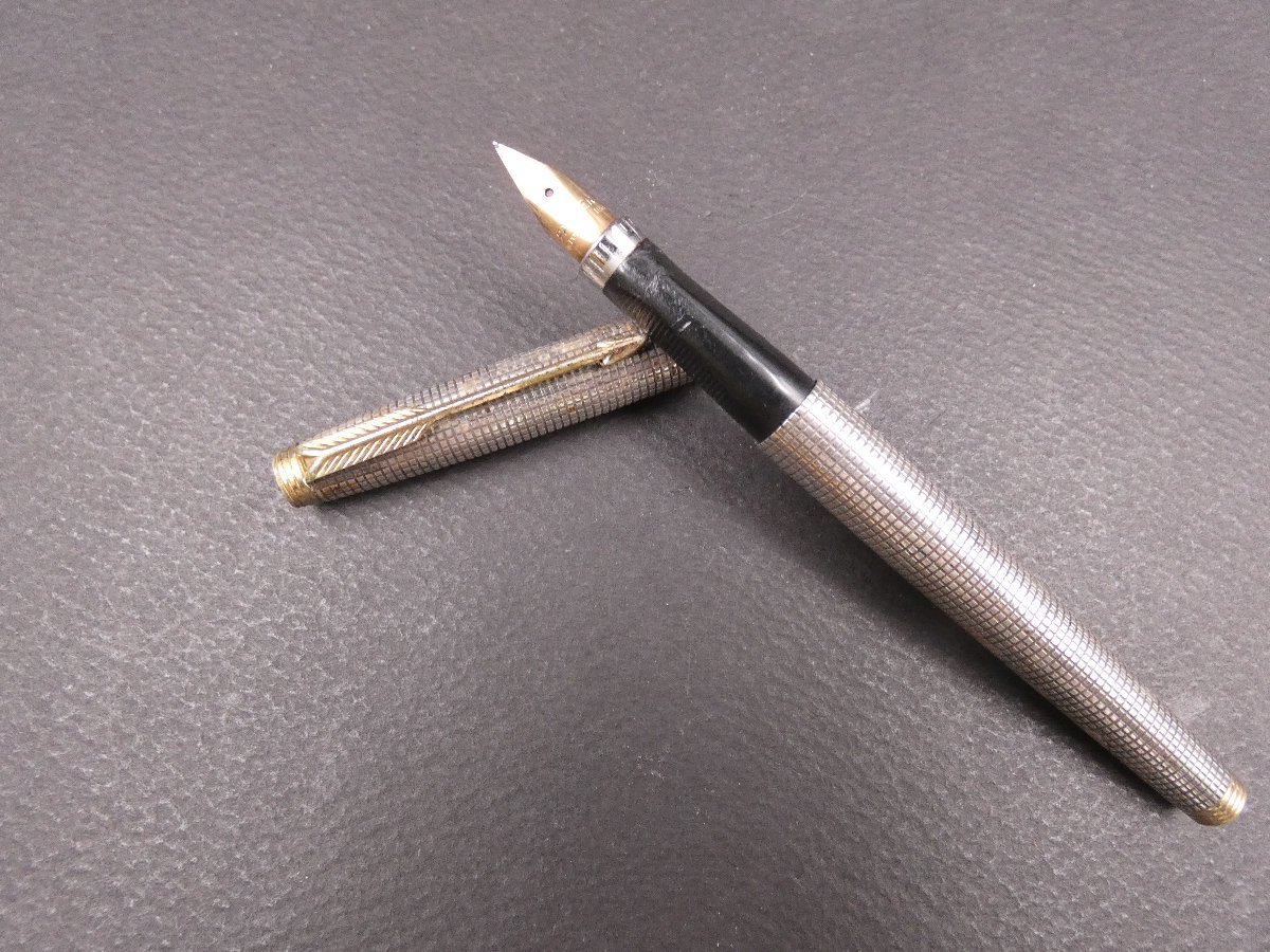 万年筆 パーカー STERLING 14K PARKER ペン先 CAP&BARREL 格子柄