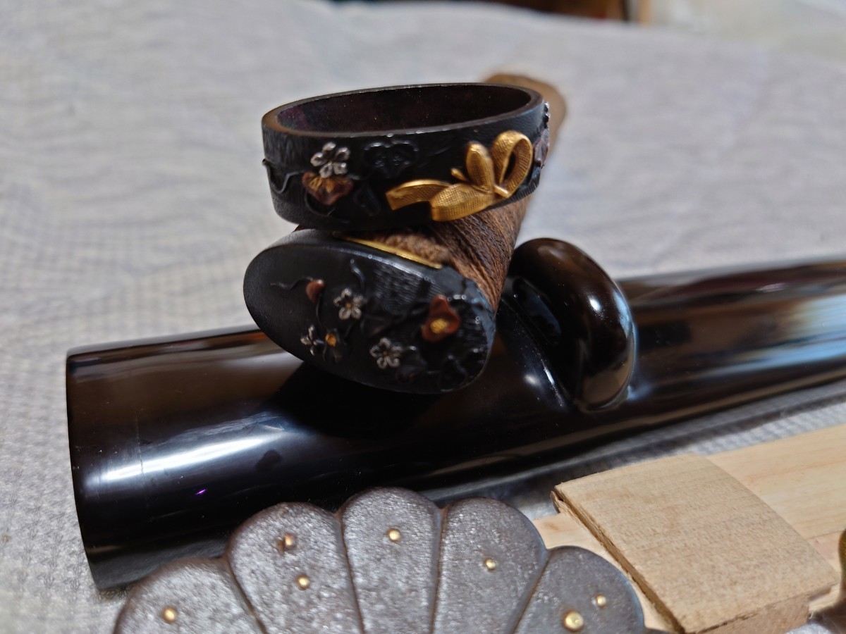 ③在銘野村派最後の金工。野村正道花押八十二歳。ゴリゴリ盛り盛り優品極上刀装具拵え。太刀、刀、短刀、鍔、小柄笄、武具、小道具