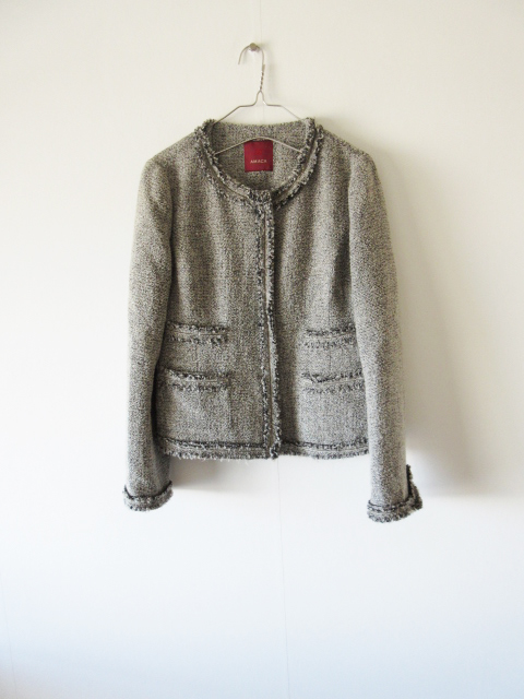 美品 AMACA / アマカ ツイードセットアップ 40 GRAY * ジャケット スカート レディース