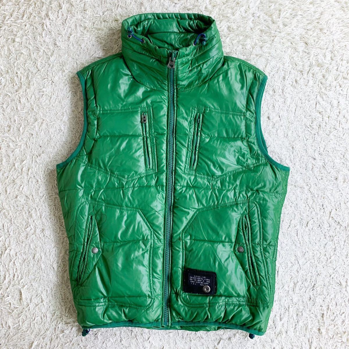 美品 ☆DIESEL 『大人の色気』ディーゼル ダウンベスト Lサイズ 緑