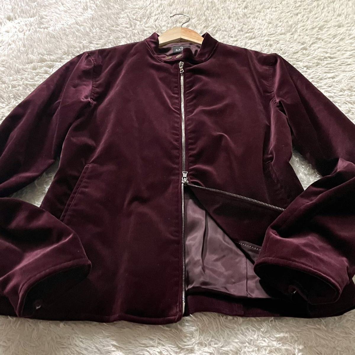 未使用級/Lサイズ○ポールスミス ベロア ジャケット ライダース  