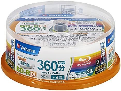 人気セール，人気 サイズ: 20枚スピンドル バーベイタム 1回録画用 ブルーレイディスク BD-R DL 50GB 20枚 ホワイトプリンタブル 片面2層 1-4倍速(ブルーレイ)｜売買されたオークション情報、yahooの商品情報をアー ブルーレイ