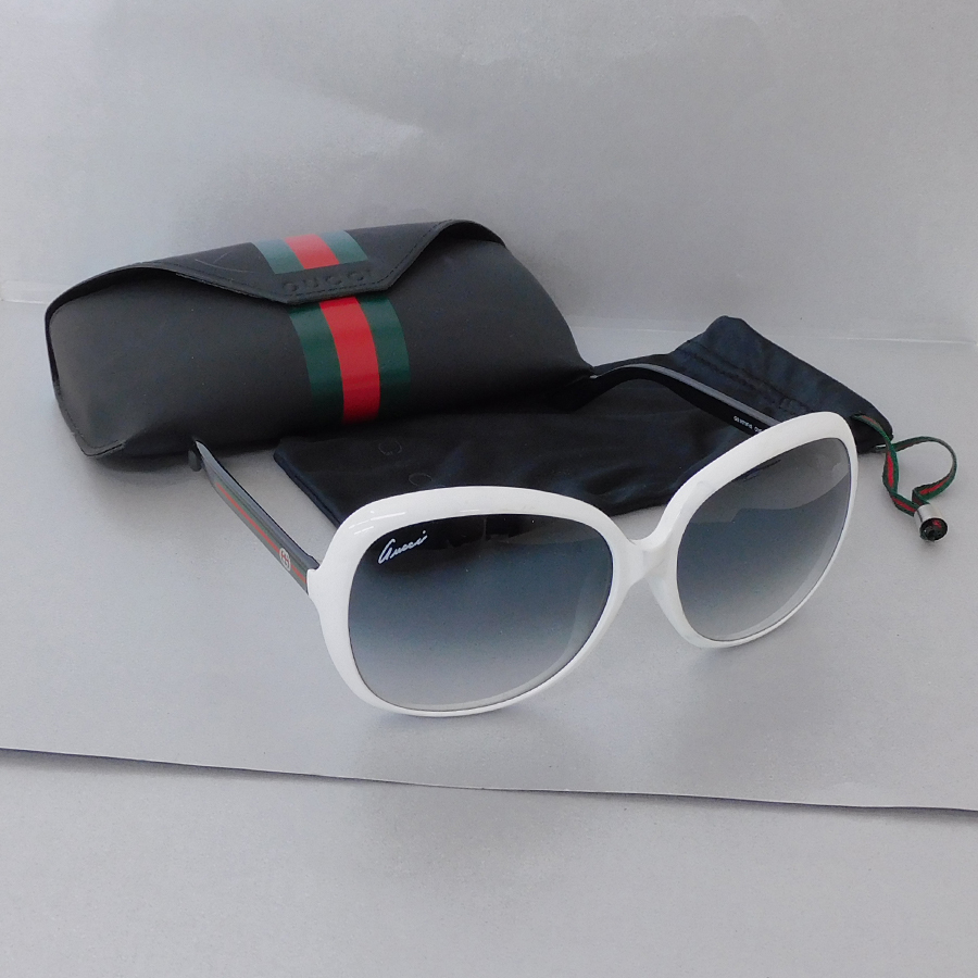 1円 ■ グッチ サングラス シェリー レディース お出かけ ストライプ 黒 白 GG 3171 GUCCI ■E.Boo.hP-2