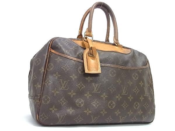1円 LOUIS VUITTON ルイヴィトン M47270 モノグラム ドーヴィル ハンドバッグ トート メンズ レディース ブラウン系 BE3604