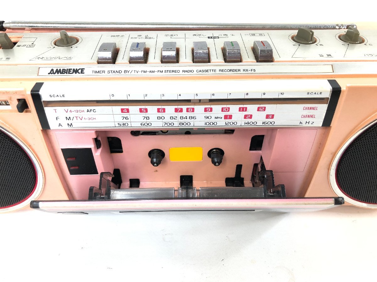 1円 National ナショナル RX-F5 ラジカセ ピンク 昭和 レトロ F9-38の