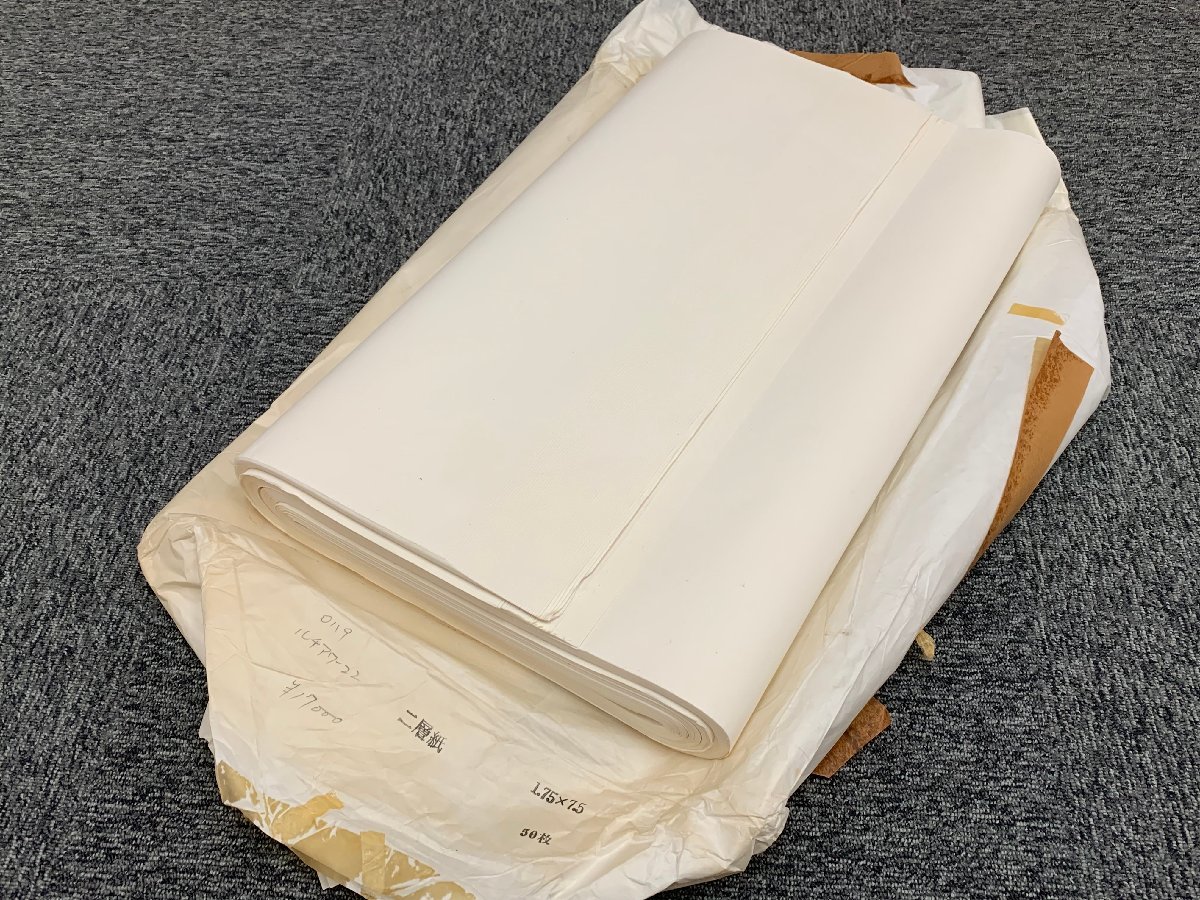 書道■ 古紙　尺八屏二層夾宣　50枚　■a814