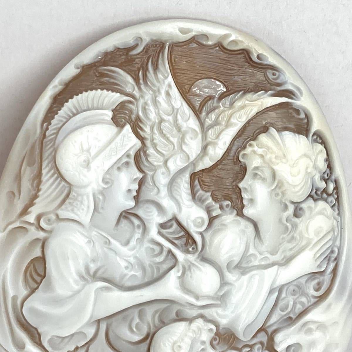 Giovanni Romano作シェルカメオSILVERペンダントブローチ