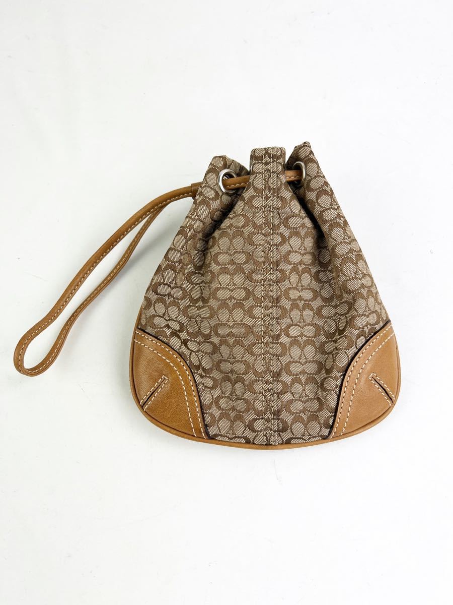 希少 OLD COACH コーチ ミニ ポーチ 巾着 スエード 希少 OLD COACH