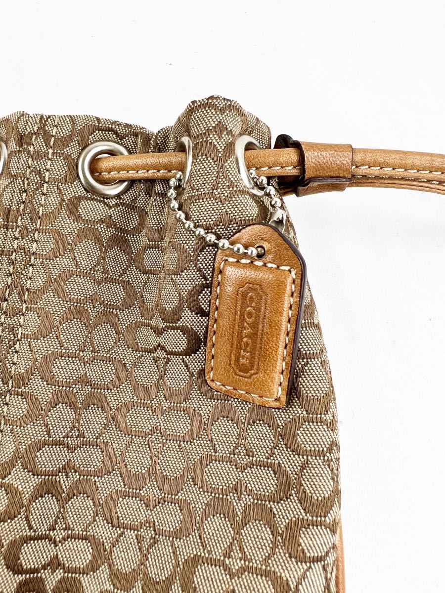 希少 OLD COACH コーチ ミニ ポーチ 巾着 スエード 希少 OLD COACH