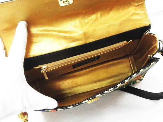 GIANNI ジャンニヴェルサーチ クロコ型押し 2WAYバッグ（K 希少GIANNI