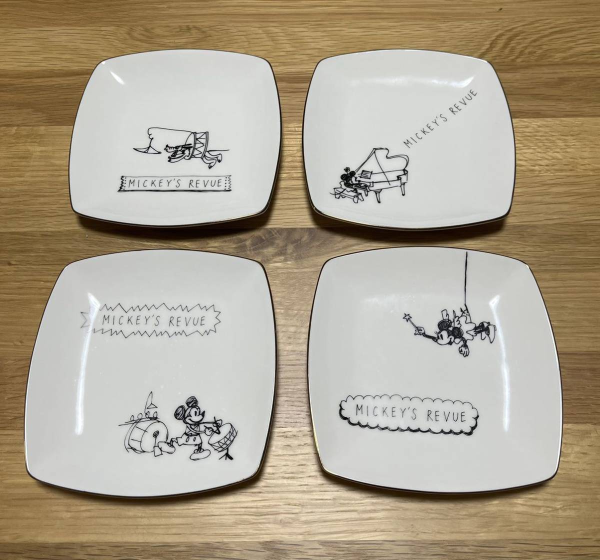 ディズニー 食器 皿 プレート 4枚 金彩 陶器 前畑陶器 ミッキー 美濃焼 