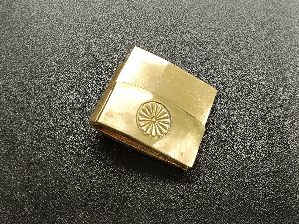 A03 日本刀装具 二重はばき 家紋の図 菊紋 金工品 透 銅製