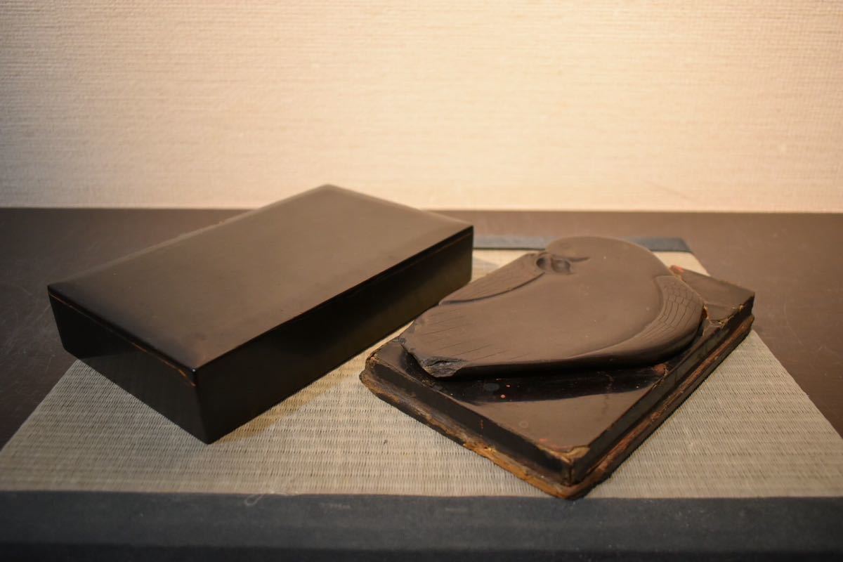 【GE】Z247【コレクター所蔵品】時代 端渓鳥形硯/骨董品 時代品 美術品 古美術品 文房四宝 墨 硯