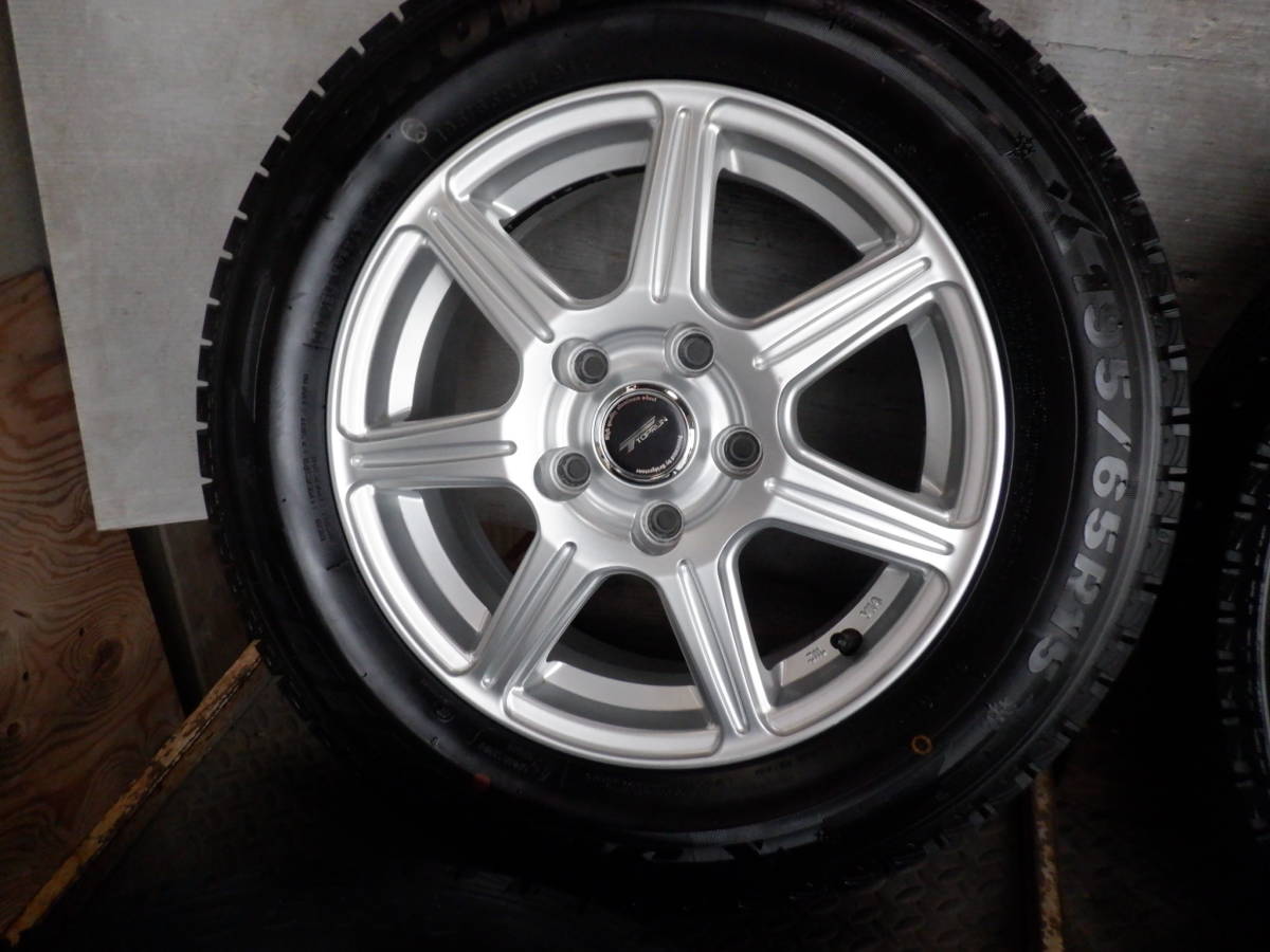 即決 BS アルミ 195/65R15 スタッドレス 4本 セット 22年製 溝7mm
