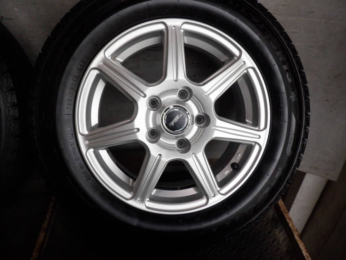 即決 BS アルミ 195/65R15 スタッドレス 4本 セット 22年製 溝7mm