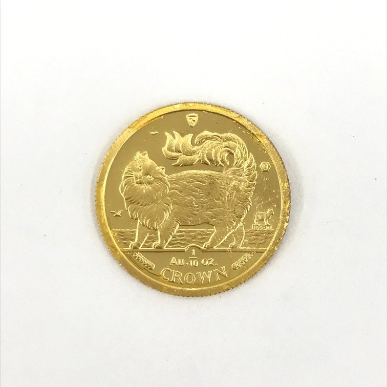 K24 純金 1993年 マン島 キャットコイン Au.1/10OZ 金貨 総重量3.1g