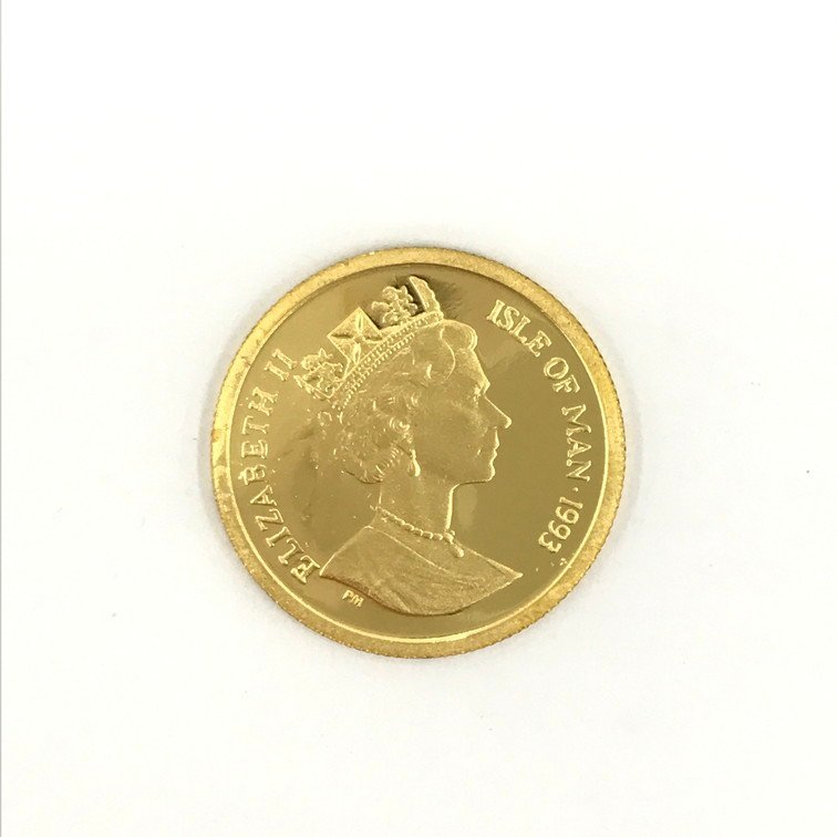 K24 純金 1993年 マン島 キャットコイン Au.1/10OZ 金貨 総重量3.1g