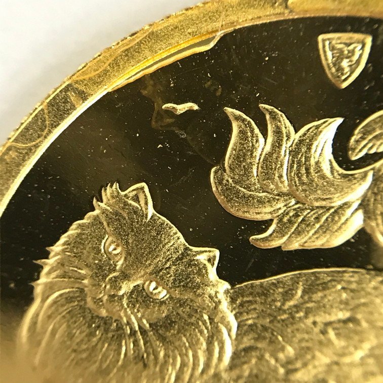 K24 純金 1993年 マン島 キャットコイン Au.1/10OZ 金貨 総重量3.1g