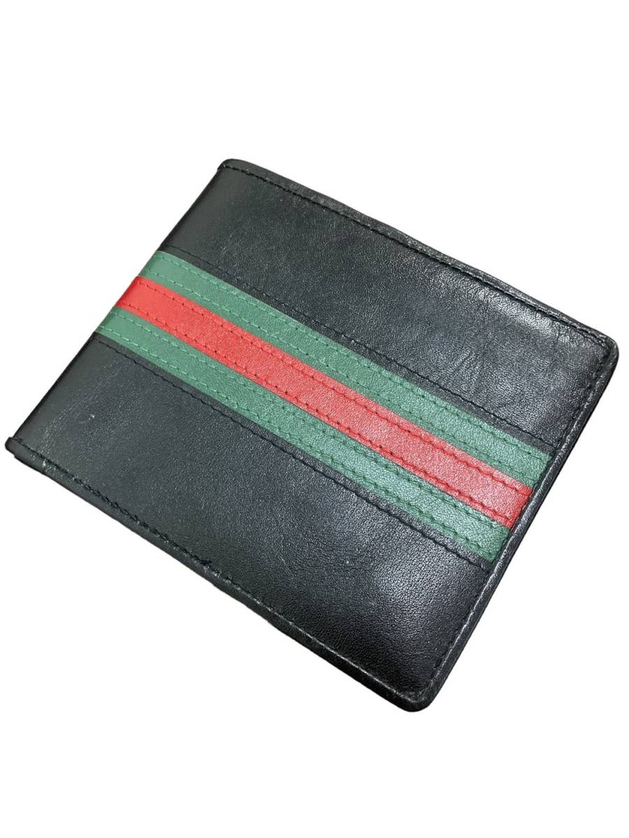 GUCCI グッチ シェリーライン GGキャンバス×レザー 二つ折り 財布
