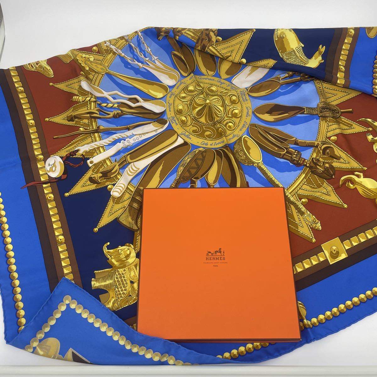 カレ90 HERMES エルメス スカーフ 大判スカーフ レディース 地中海の 