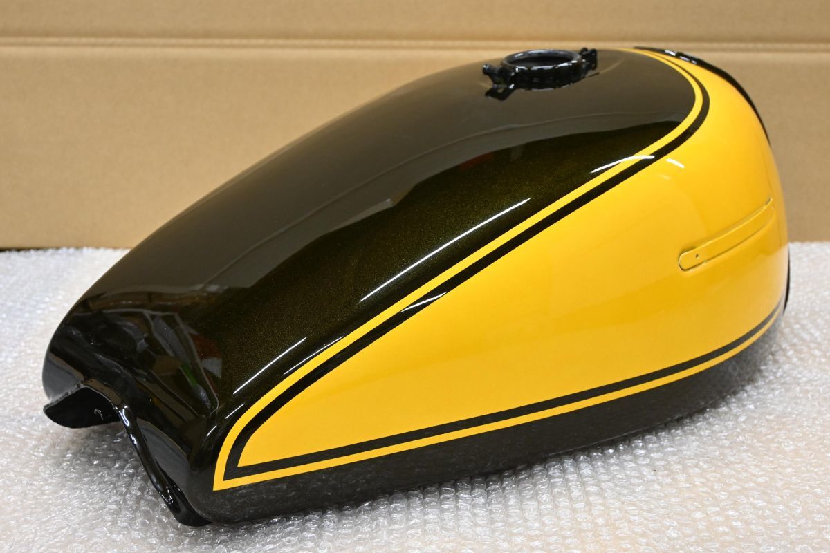 バイク用 汎用ガソリンタンク イエロー 新品 Z1 Z2 750RS ショートピッチ イエローボール ガソリンタンク MRS