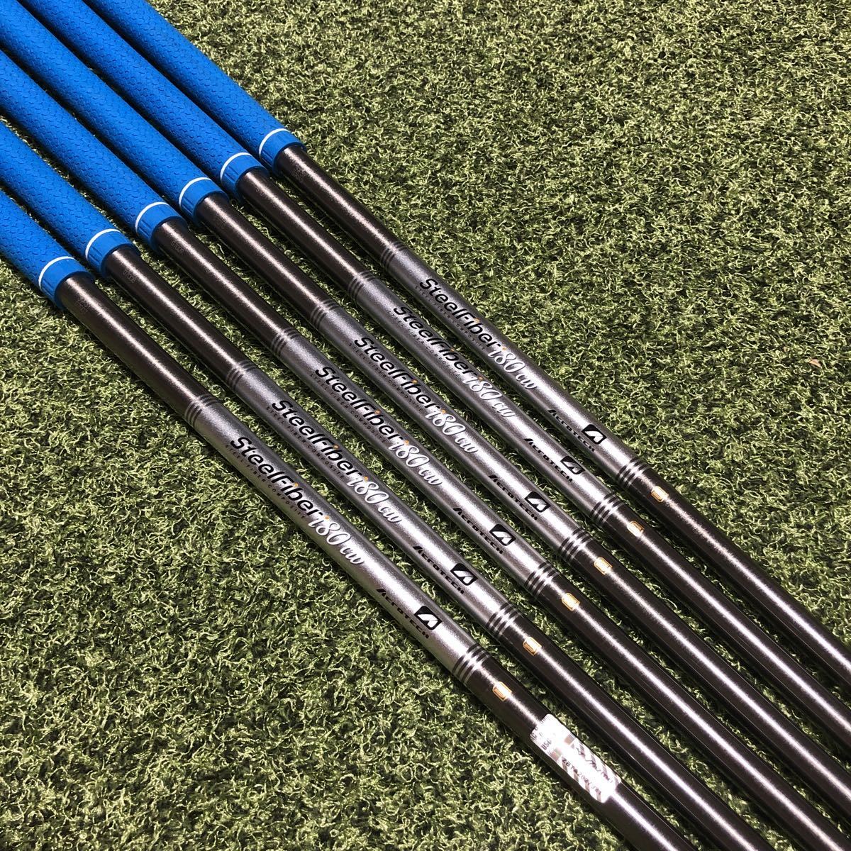 処分⑦・100円～★スチールファイバー★Aerotech SteelFiber i80 Taper tip Iron Shafts　 硬さS　＃5I～＃9I. PW 6本 　純正　中古美品★