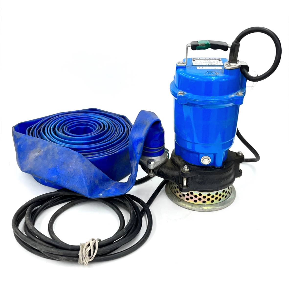 ツルミポンプ　水中ハイスピンポンプ　HS3-4　一般工事用　口径50ｍｍ ブルー 通電のみ確認 佐川急便140サイズ 奈良県発（0-0.Z）I-23　MH 