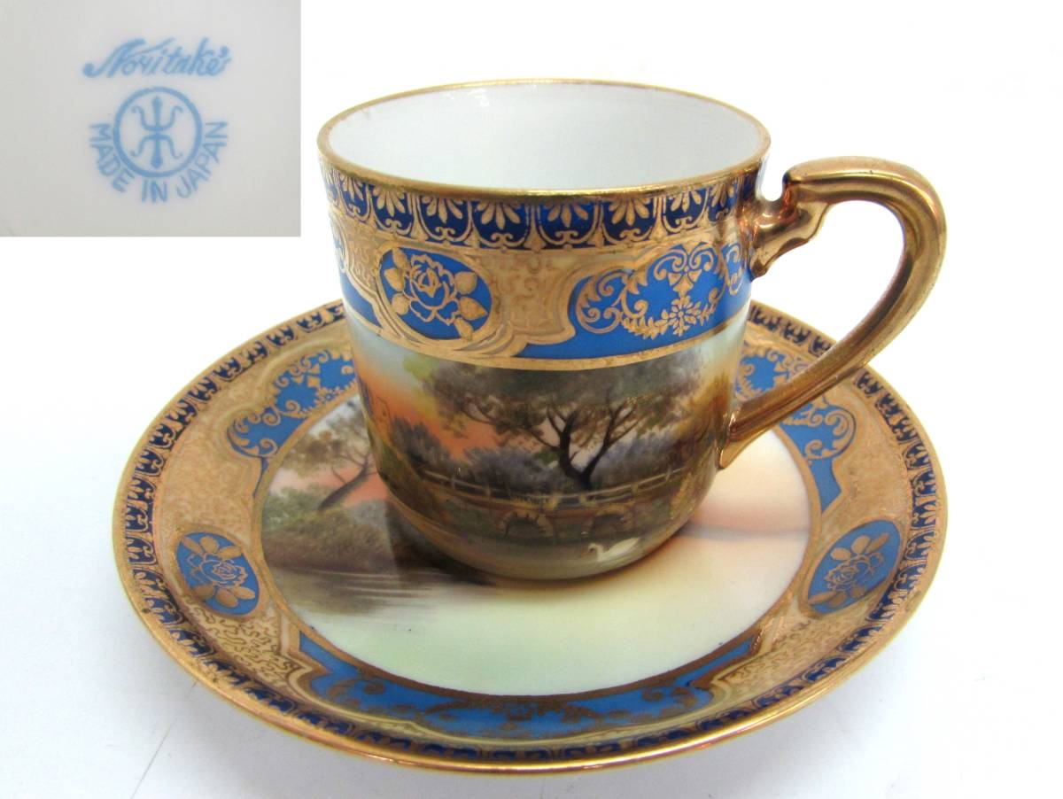  オールドノリタケ Noritake マルキ印 湖水風景文 アンティーク デミタスカップ カップ＆ソーサー ブランド 茶器 洋食器 陶磁器(オールドノリタケ)｜売買されたオークション情報、yahooの商品情 オールドノリタケ