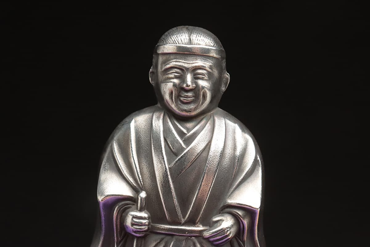 JI332 銀製 高砂人形 尉/姥 全高20cm/7.4cm/7cm 一対総重60g 銀製刻印 