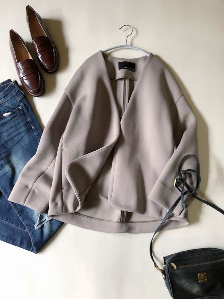 ユナイテッドアローズ GREEN LABEL RELAXING 大人可愛いゆったりボンディングノーカラージャケット♪