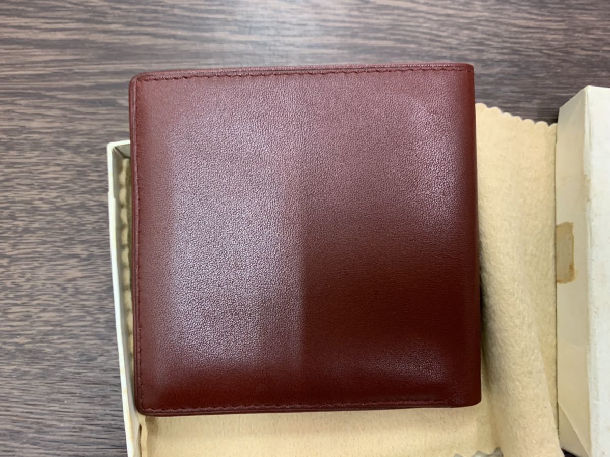 カルティエ Cartier 二つ折り財布 メンズ マストライン ボルドー