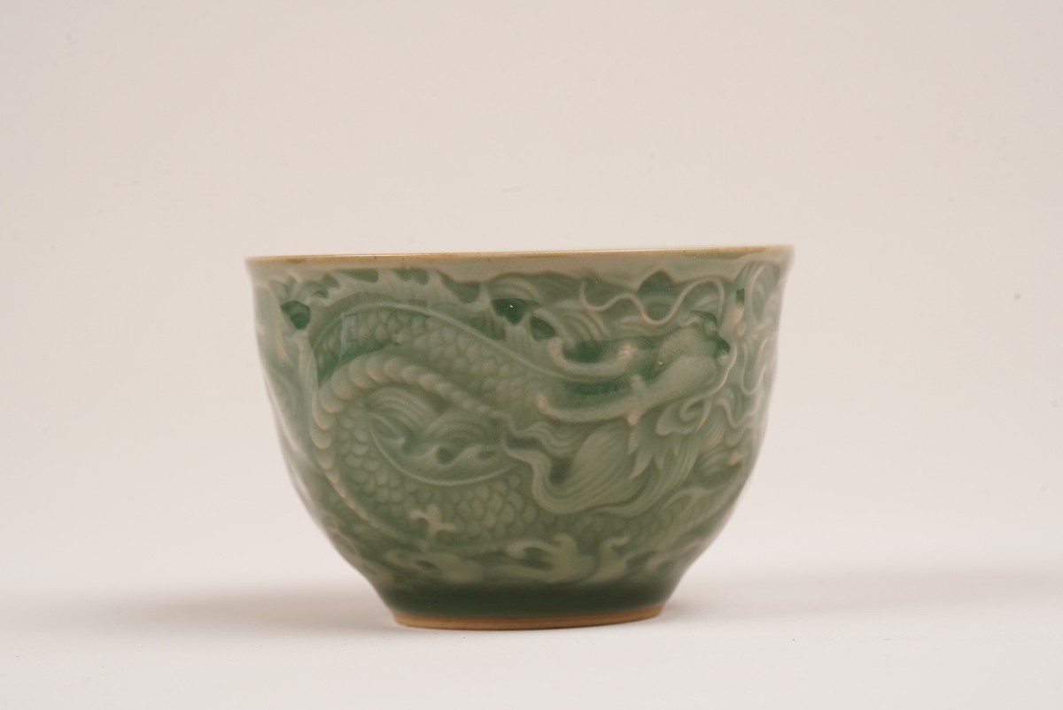 唐物 中国美術 龍泉窯 青磁 茶道具 盃 時代物 青磁茶碗 茶碗 87中国美術