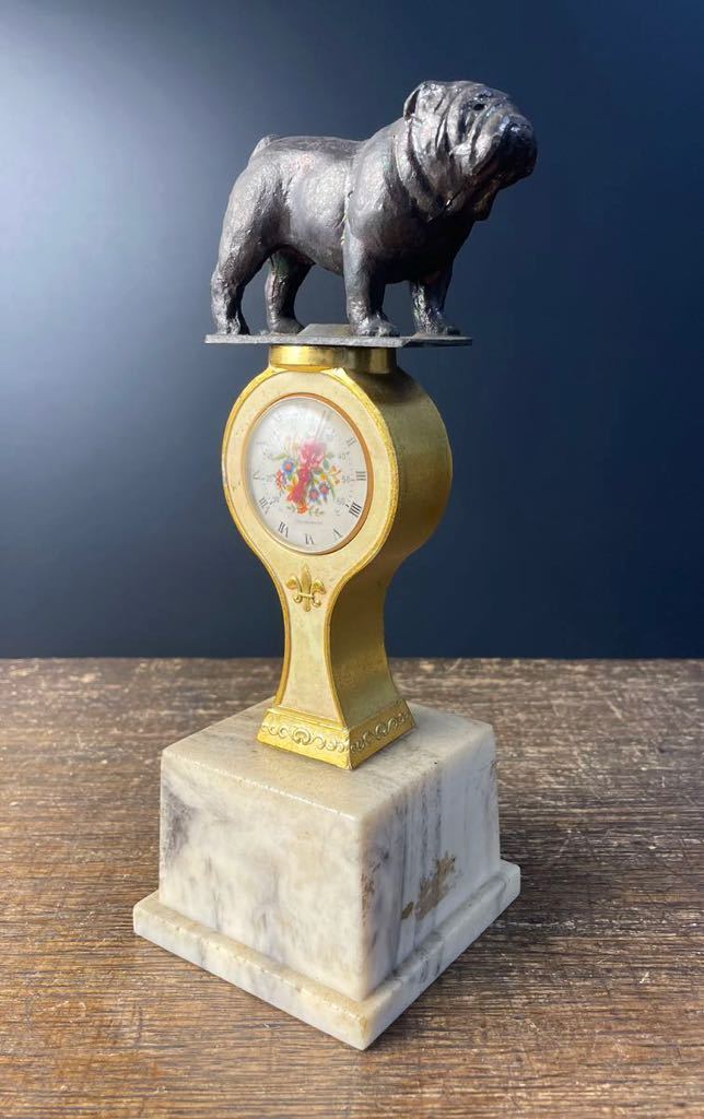 ビンテージ ブルドッグ 置物 犬 金属製 EAGLE.Brana ブルドッグ 温度計 付き 置物 犬 オブジェ ヴィンテージ