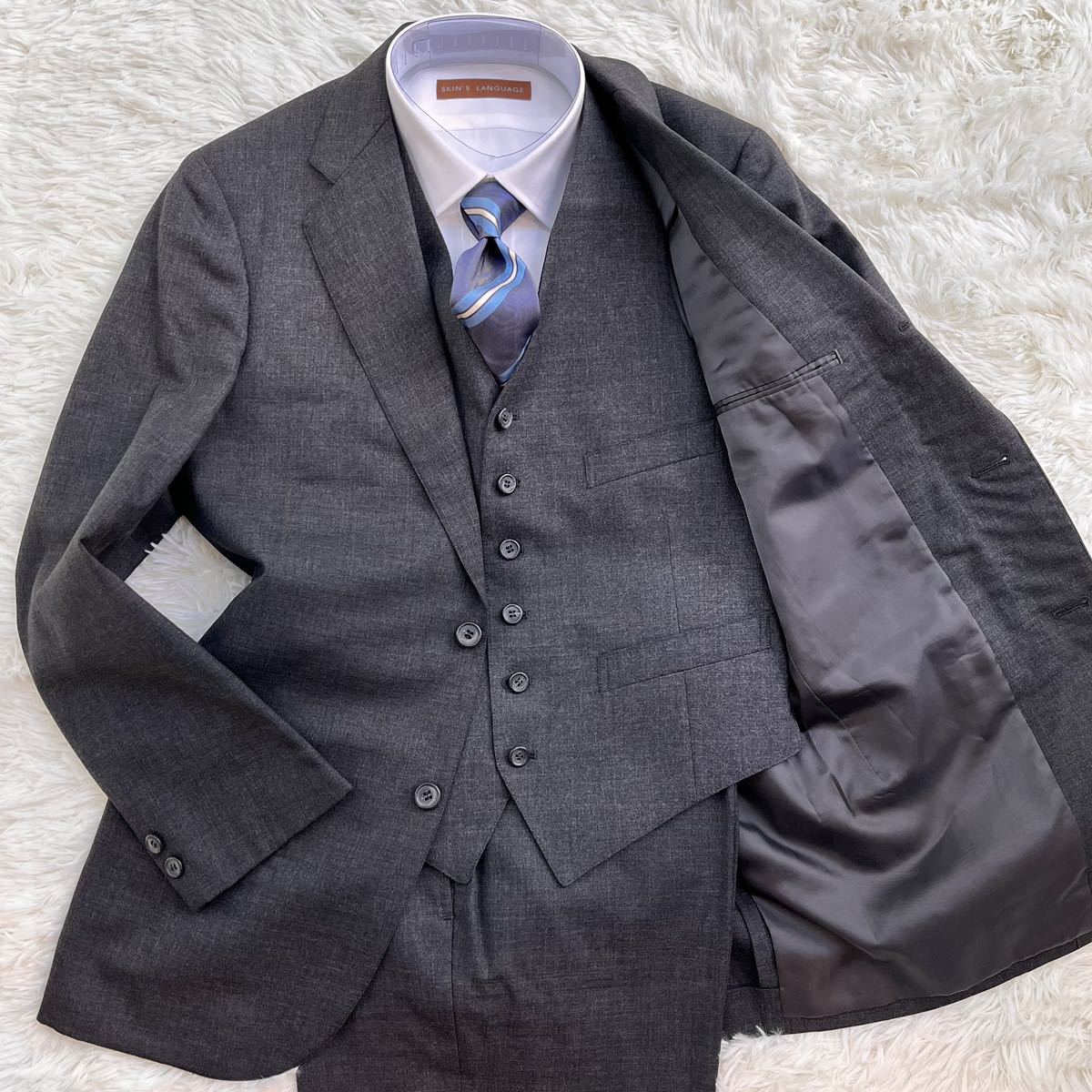 ブルックスブラザーズ Brooks Brothers スリーピース 3P YA5 S-M相当スーツメンズ ラルフローレン アメトラ アメカジ ベスト付 ビジネス