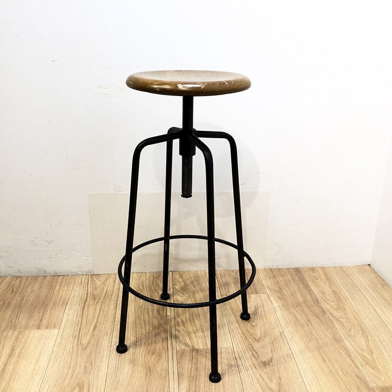 ◇CRASH GATE クラッシュゲート Knot antiques ノットアンティークス CONVEX STOOL L コンベックス 昇降スツール L アイアン（11）