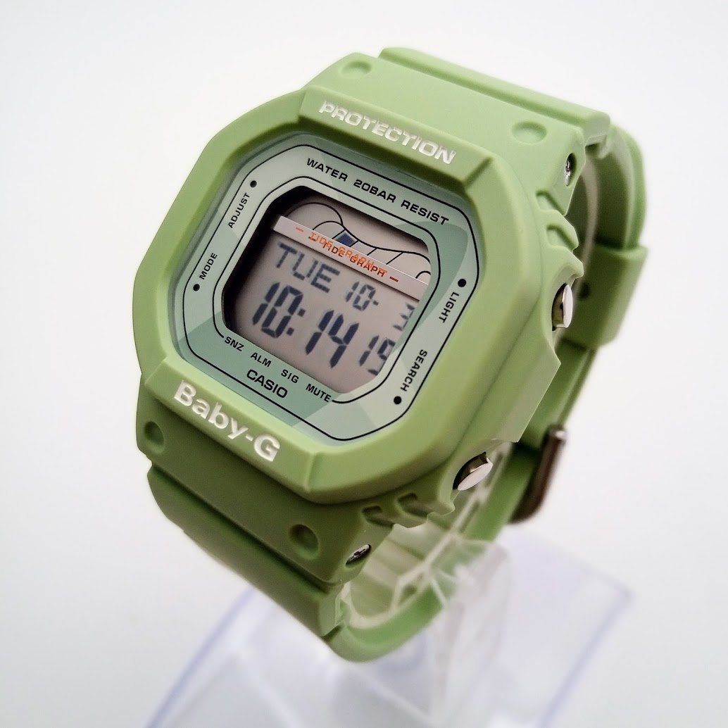 0017〇/CASIO 腕時計 ベビージー BLX-560-3JF フルオートカレンダー 日付表示 ワールドタイム LEDライト 200M防水 レディース グリーン
