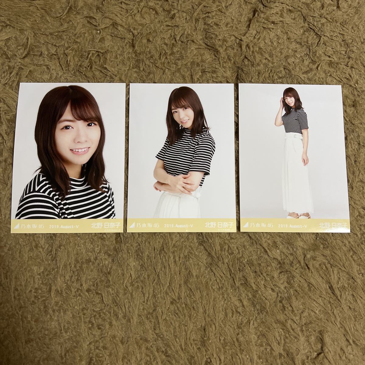 乃木坂46 北野日奈子 生写真 2019.August-Ⅴ ボーダー 3枚 コンプ 