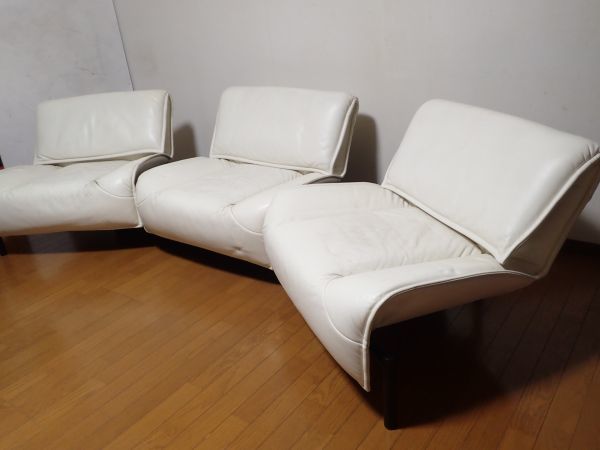 豊JE788/家〇カッシーナ Cassina ixc. ヴェランダ VERANDA 3pソファ 3シーター 左右可動シート 使用感多数 難有〇